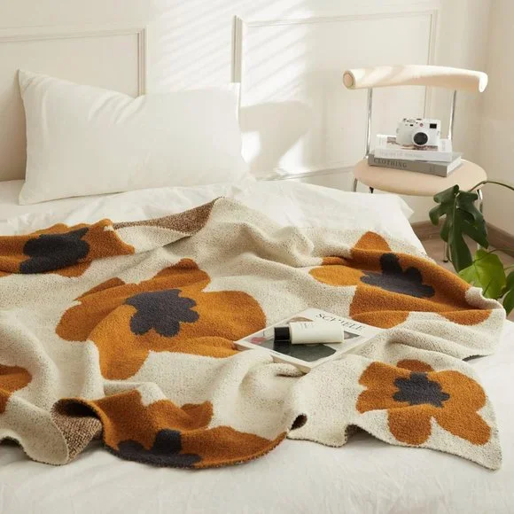 Anthro Flower Throw Blanket - Picture 3 of 5